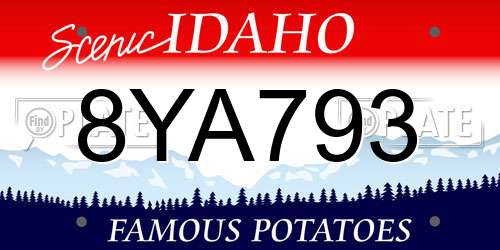 8YA793 Idaho License Plate