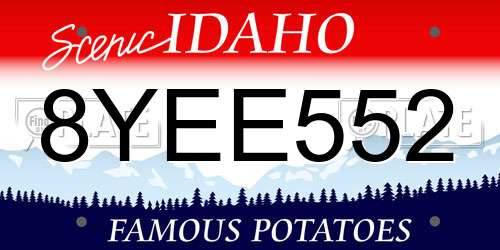 8YEE552 Idaho License Plate