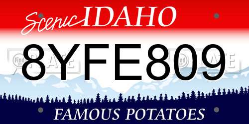 8YFE809 Idaho License Plate