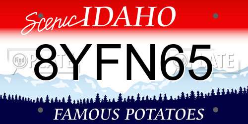 8YFN65 Idaho License Plate