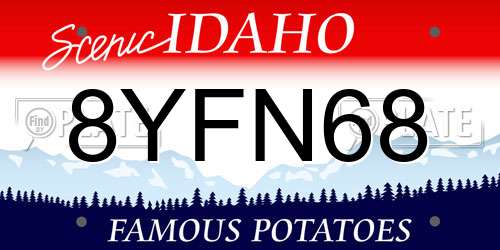 8YFN68 Idaho License Plate