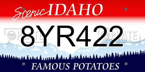 8YR422 Idaho License Plate