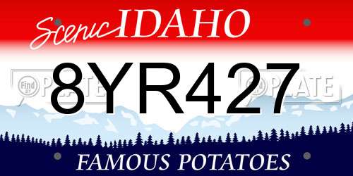 8YR427 Idaho License Plate