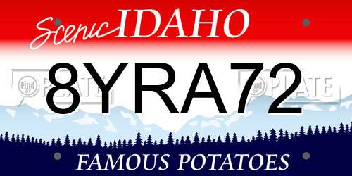 8YRA72 Idaho License Plate