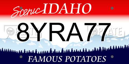 8YRA77 Idaho License Plate