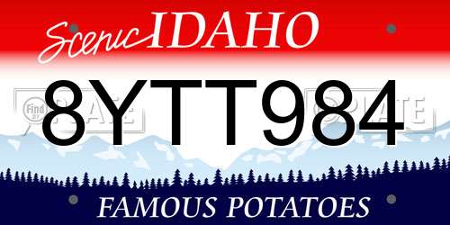 8YTT984 Idaho License Plate
