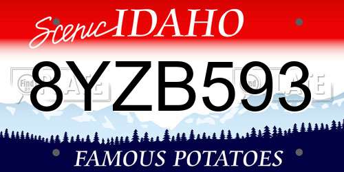 8YZB593 Idaho License Plate