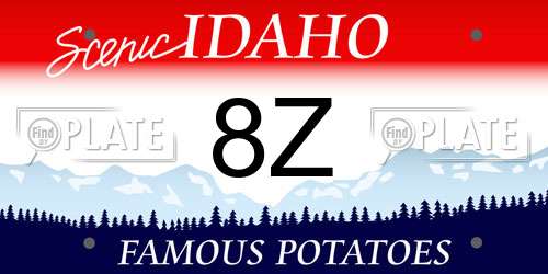 8Z Idaho License Plate
