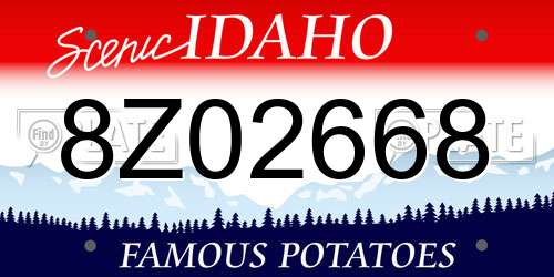 8Z02668 Idaho License Plate