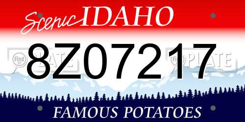 8Z07217 Idaho License Plate