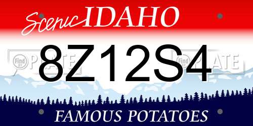 8Z12S4 Idaho License Plate