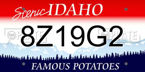 8Z19G2 Idaho License Plate