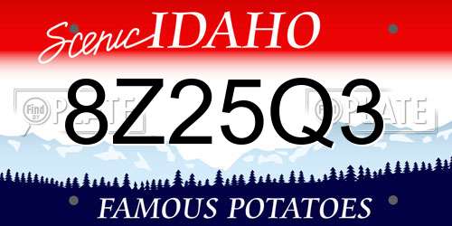 8Z25Q3 Idaho License Plate