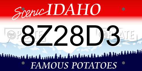 8Z28D3 Idaho License Plate