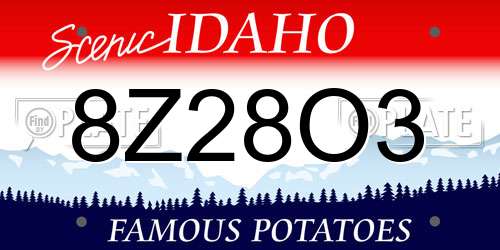 8Z28O3 Idaho License Plate