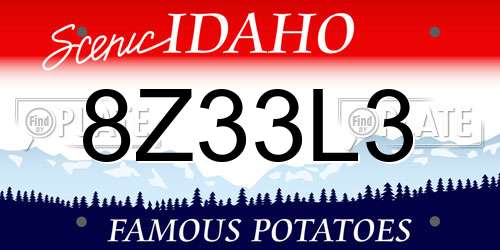 8Z33L3 Idaho License Plate