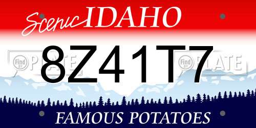 8Z41T7 Idaho License Plate