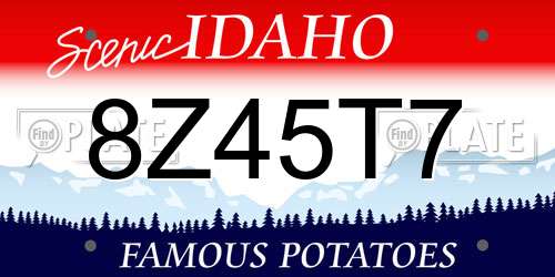 8Z45T7 Idaho License Plate