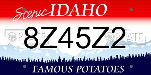 8Z45Z2 Idaho License Plate