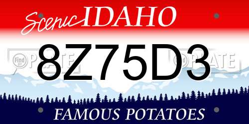 8Z75D3 Idaho License Plate