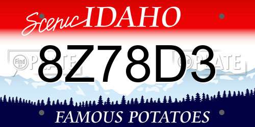 8Z78D3 Idaho License Plate