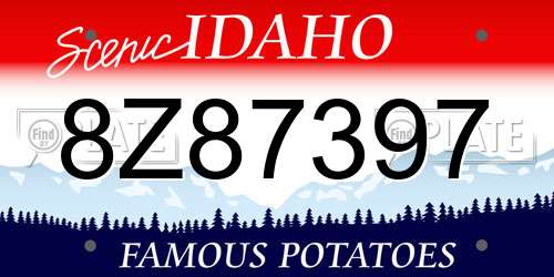 8Z87397 Idaho License Plate