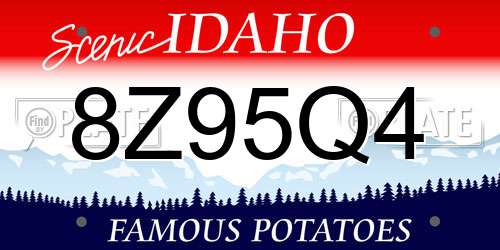 8Z95Q4 Idaho License Plate