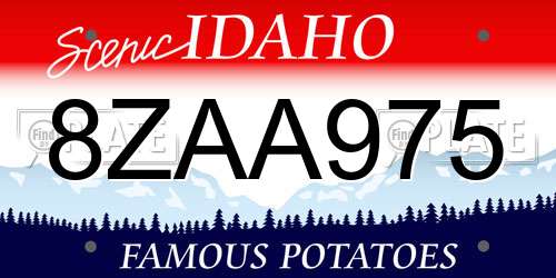 8ZAA975 Idaho License Plate