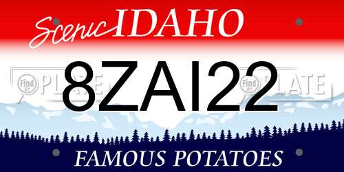 8ZAI22 Idaho License Plate