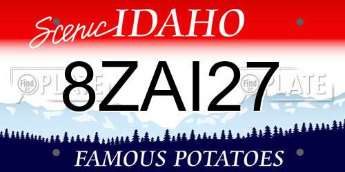 8ZAI27 Idaho License Plate