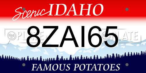 8ZAI65 Idaho License Plate
