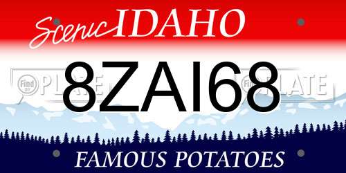 8ZAI68 Idaho License Plate