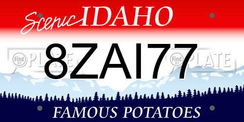8ZAI77 Idaho License Plate
