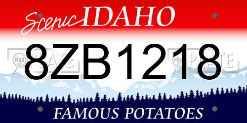 8ZB1218 Idaho License Plate