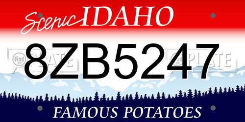 8ZB5247 Idaho License Plate