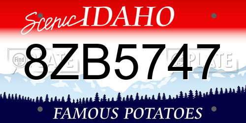 8ZB5747 Idaho License Plate