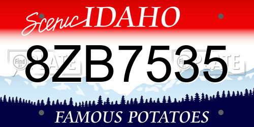 8ZB7535 Idaho License Plate