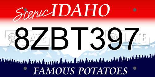 8ZBT397 Idaho License Plate