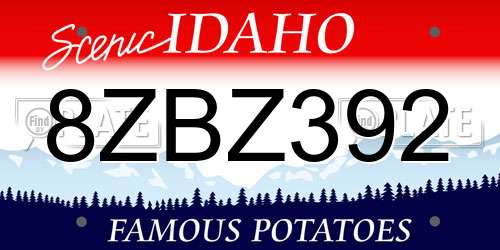 8ZBZ392 Idaho License Plate
