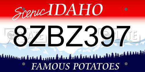 8ZBZ397 Idaho License Plate