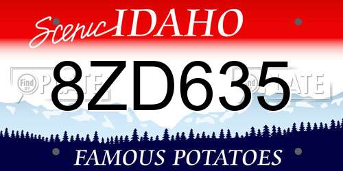 8ZD635 Idaho License Plate