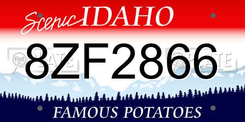8ZF2866 Idaho License Plate