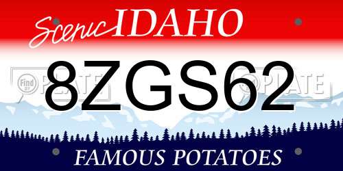8ZGS62 Idaho License Plate