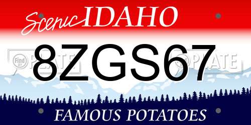 8ZGS67 Idaho License Plate