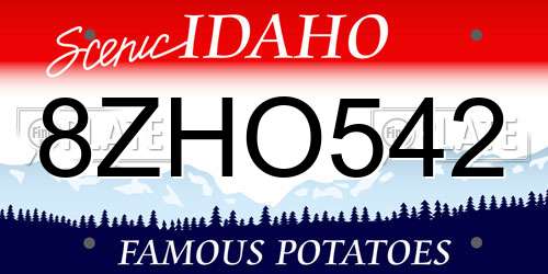 8ZHO542 Idaho License Plate