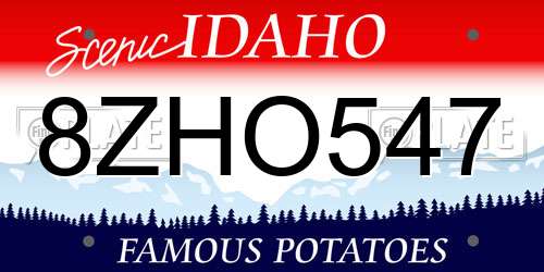 8ZHO547 Idaho License Plate