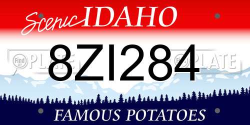 8ZI284 Idaho License Plate
