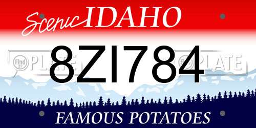 8ZI784 Idaho License Plate