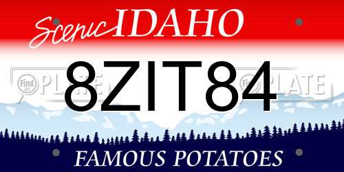 8ZIT84 Idaho License Plate