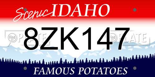 8ZK147 Idaho License Plate